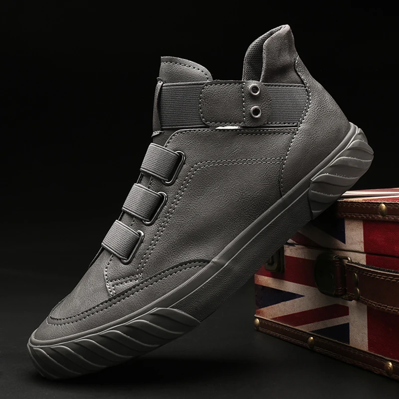 Мужские кожаные повседневные кроссовки модные черные туфли на плоской подошве