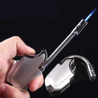 creative hose bending inflatable torch lighter portable lighter with flashlight smoking accessories gadgets for men technology
