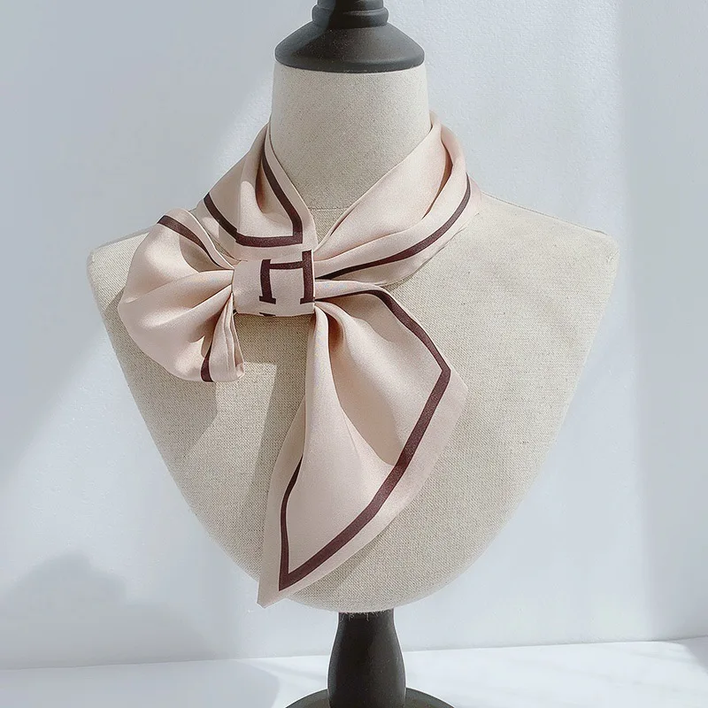 8 цветов выбор женский однотонный шарф для волос модные галстуки полосатые шарфы