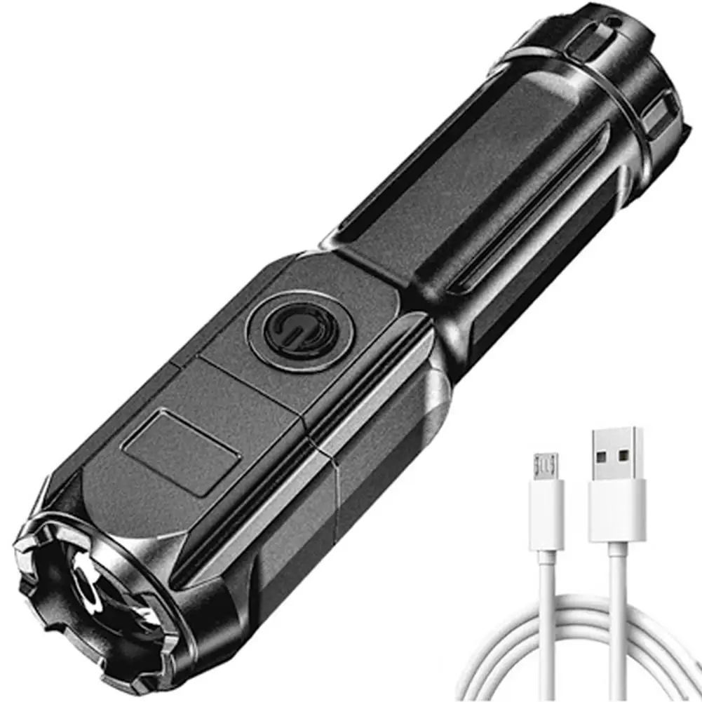 

Usb Rechargeable Flashlight Portable Strong Led Lights Outdoor Tactical Waterproof Flashlight Torches Zoomable Camping Torch