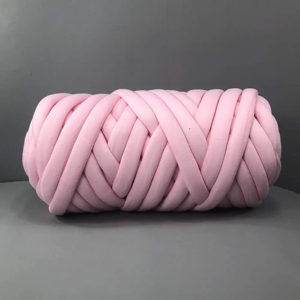 pink 1000 г супер толстая пряжа, хлопок, труба, пряжа из мериносовой шерсти, альтернатива, сделай сам, объемное ручное вязание, пряжа для ручного вязания - Цвет: pink