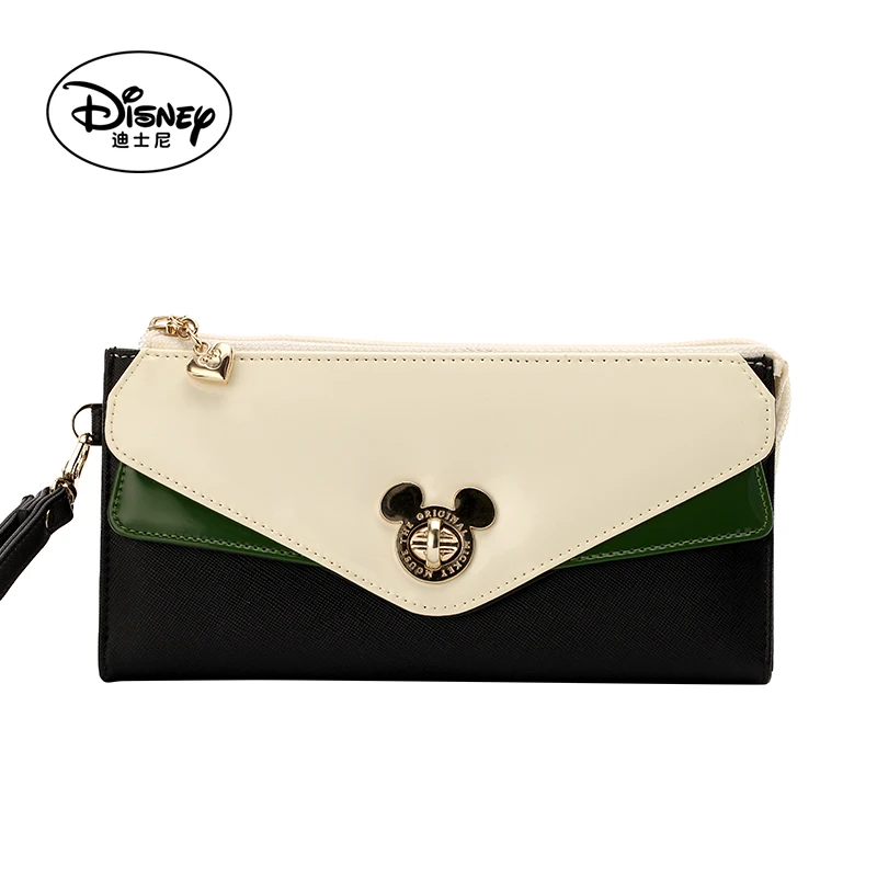 

Оригинальный Женский Длинный кошелек Disney Mickey с контрастными ручками, Up2283-01 кошелек, женские кошельки и кошельки