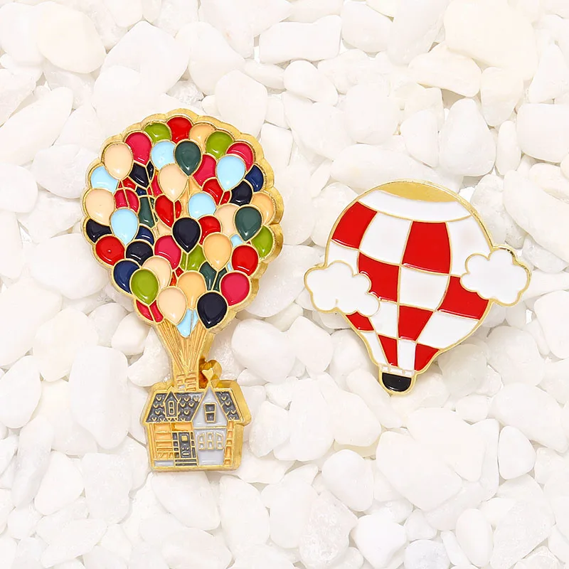 ZPSSPZ Colourful Balloon Pins Cartoon Movie Up Enamel Pin Hot Air Balloon Brooch Badges Lapel Pins Jewelry