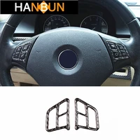 car styling carbon fiber steering wheel buttons decorative frame cover trim stickers for bmw 3 series e90 interior accessories