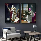 Картина на холсте с изображением известного портрета, смешные художественные постеры эпохи Возрождения, Современное украшение для гостиной без рамки