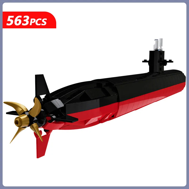 

MOC Military Los Angeles-Class Nuclear Submarine Diy Collection Creative high-tech Blocks Model MOC-61366 Toys For Kids 563Pcs