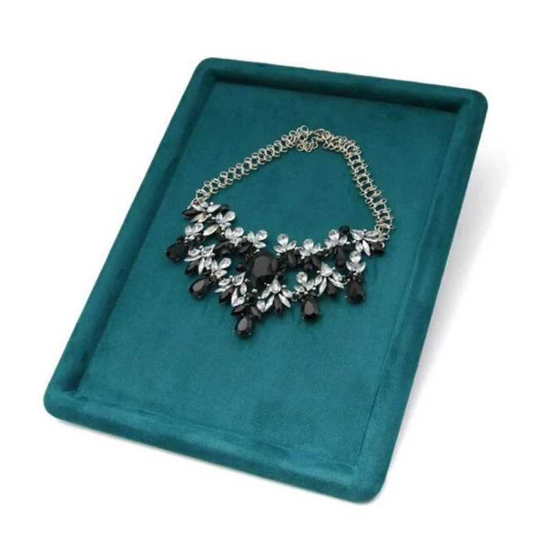 

Green Jewelry Tray Showcase Display Stackable Necklace Bracelet Ring Showcase Display Plate