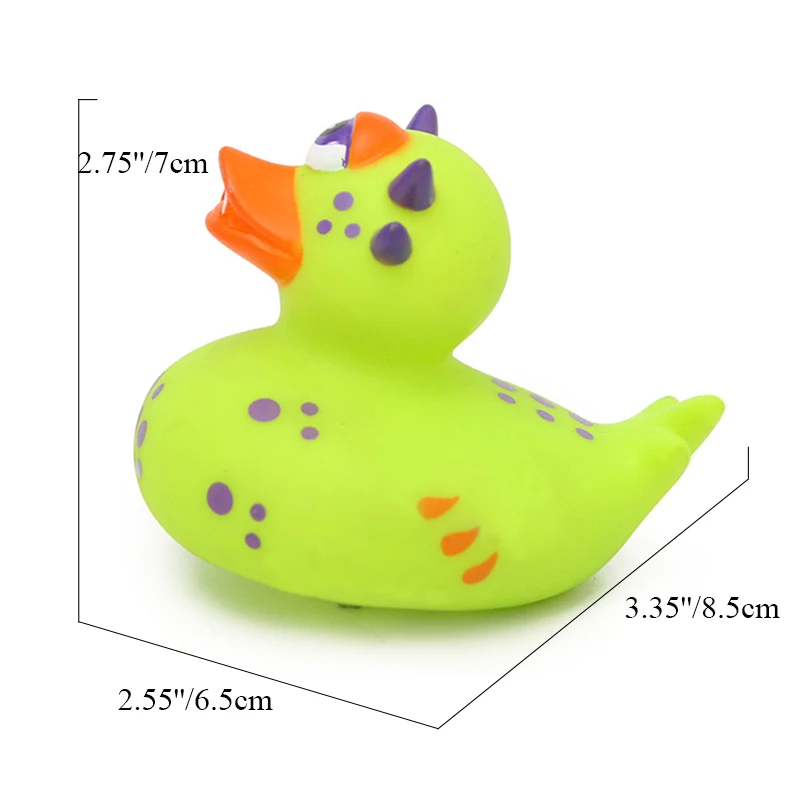 

ESALINK 10PCS 8.5CM Rubber Duck Baby Bath Toys Duck Green Horned Dragon Duck Baby Toys Bath Toys For Kids