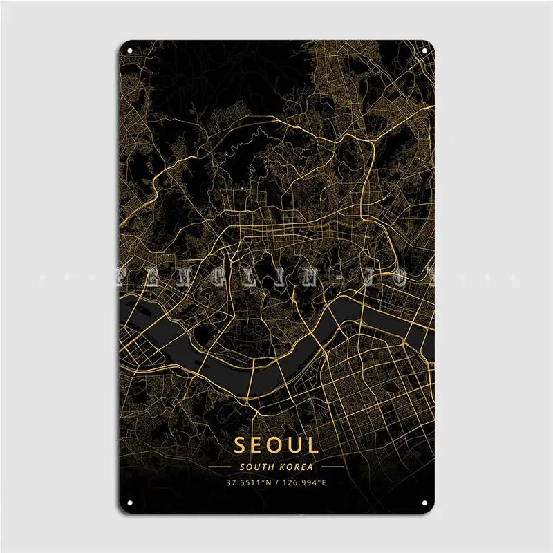 Сеул Южная Корея металлический знак настенный паб Настенная роспись на заказ