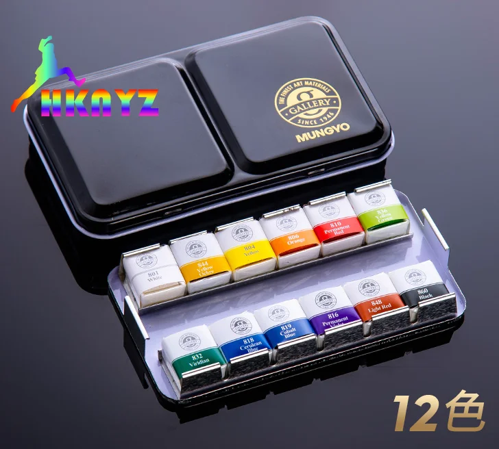 

1sets MUNGYO MWPH Professional 12/24/48 colors Watercolor Paints iron Packing