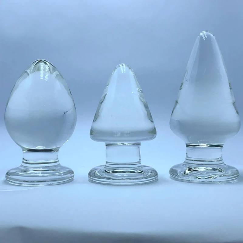 Анальная пробка с большим кристаллом 60 мм стеклянный фаллоимитатор