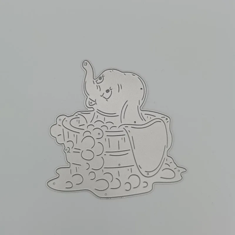 Слоненок купании в ванне металлический Трафаретный вырубной штамп трафарет для