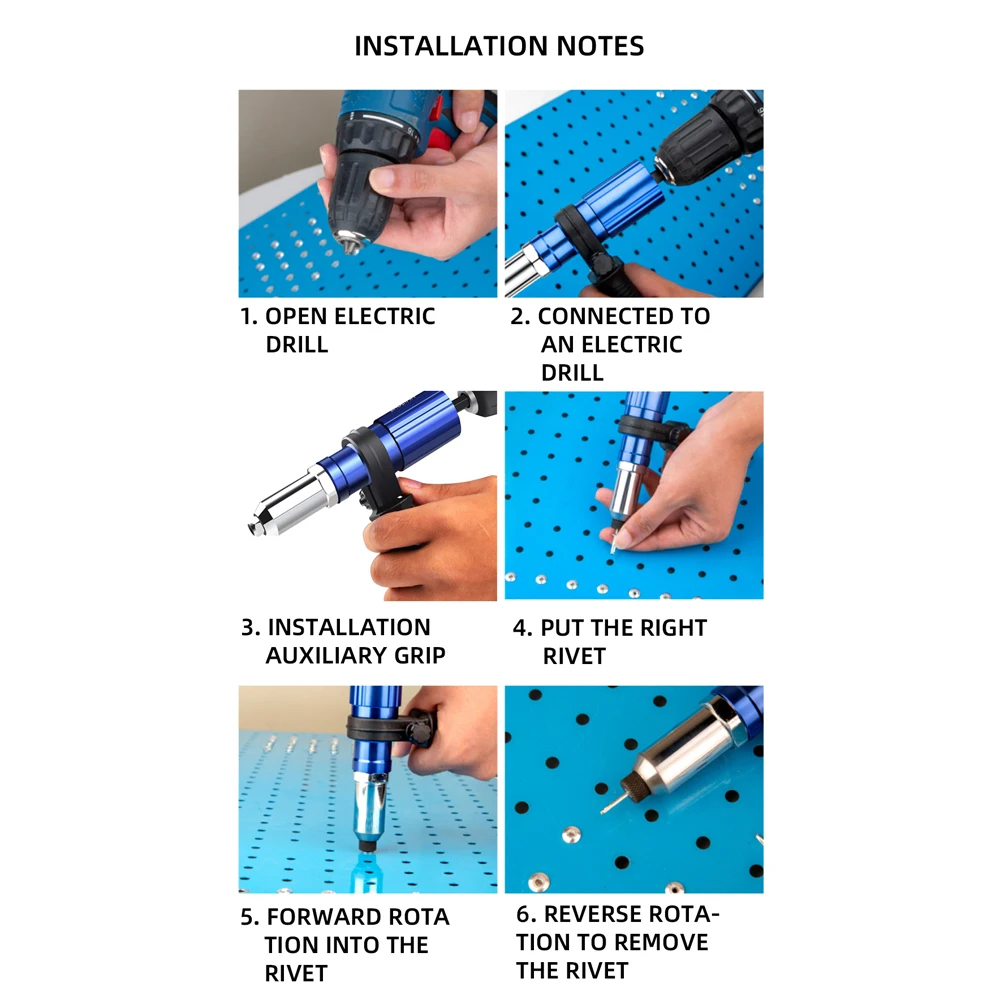 

Electric Rivet Tool 2.4mm-4.8mm Rivet Nut Tool Bit Adapter Cordless Riveting Tool Conversion Connector Insert Nut Pull Rivet