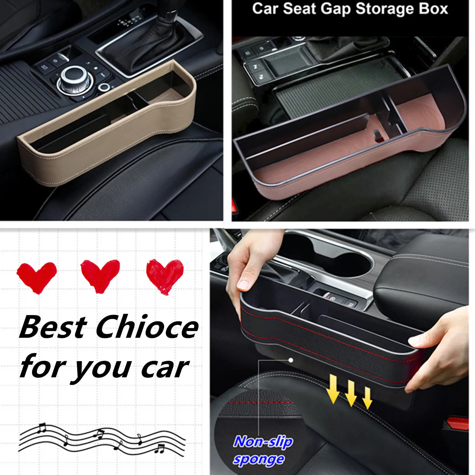 

PU Leather Car Cup Holder Seat Organizer Holder Multifunctional Auto Seat Gap Storage Box Car Seat Seam Pockets Trunk Organizer