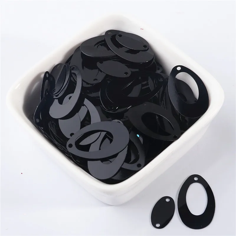 Золотые двойные овальные блестки большие серьги поделки пайетки россыпью сделай