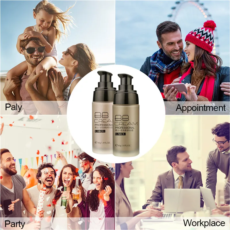

Men BB Cream Long Lasting Concealer Blemish Waterproof Oil-control Moisturizer Sun Block Not Greasy Makeup Men BB Cream Cosmetic