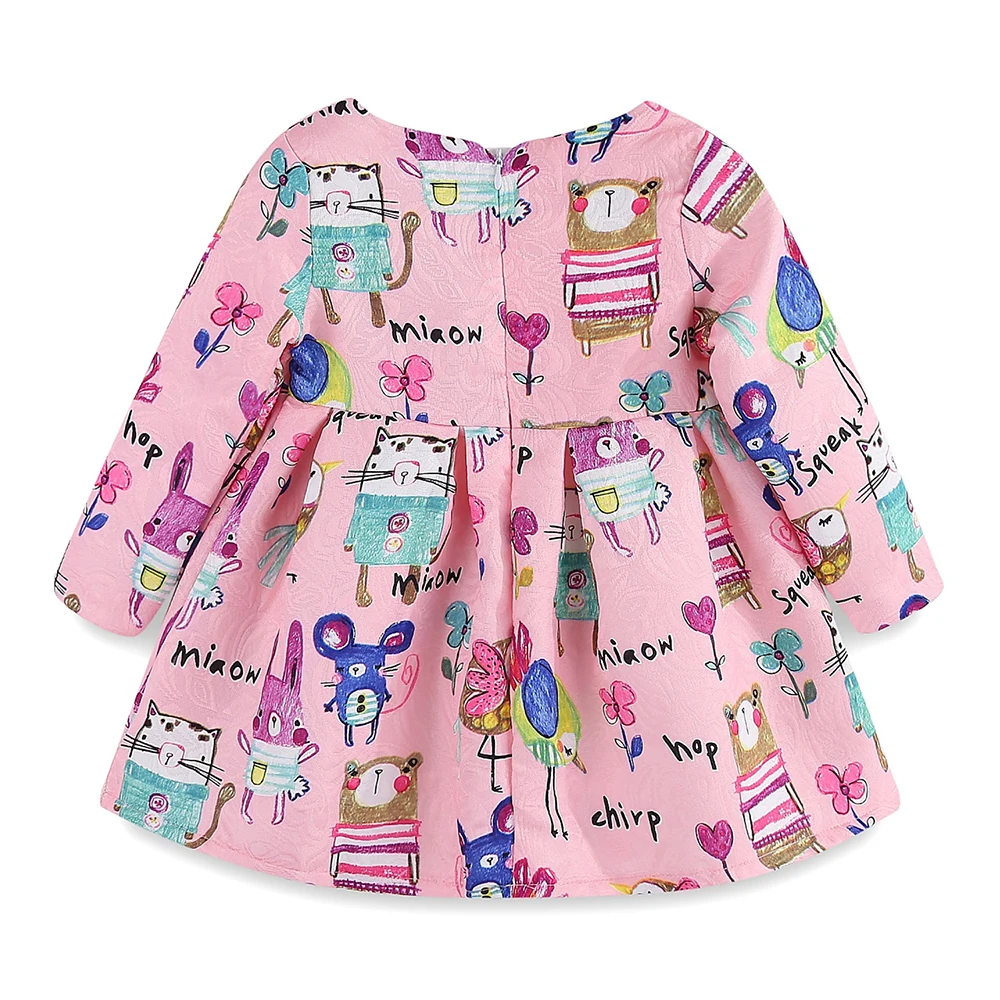 LittleSpring/платье с цветочным рисунком для маленьких девочек Плотное Новогоднее