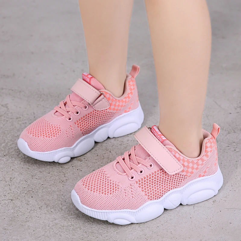 Новинка Дышащие Детские кроссовки обувь для бега модные девочек спортивная