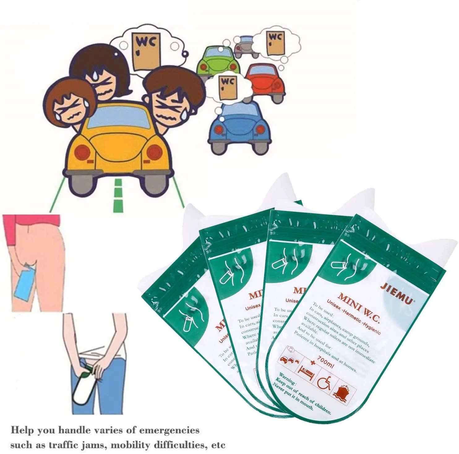 Аварийный портативный мочеприемник для автомобиля одноразовый кемпинга писсуар