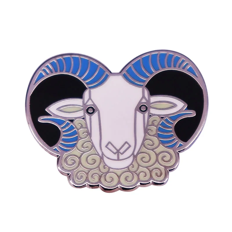 Эмалированная булавка Bighorn с овечьими знаками Зодиака значок астрологическими