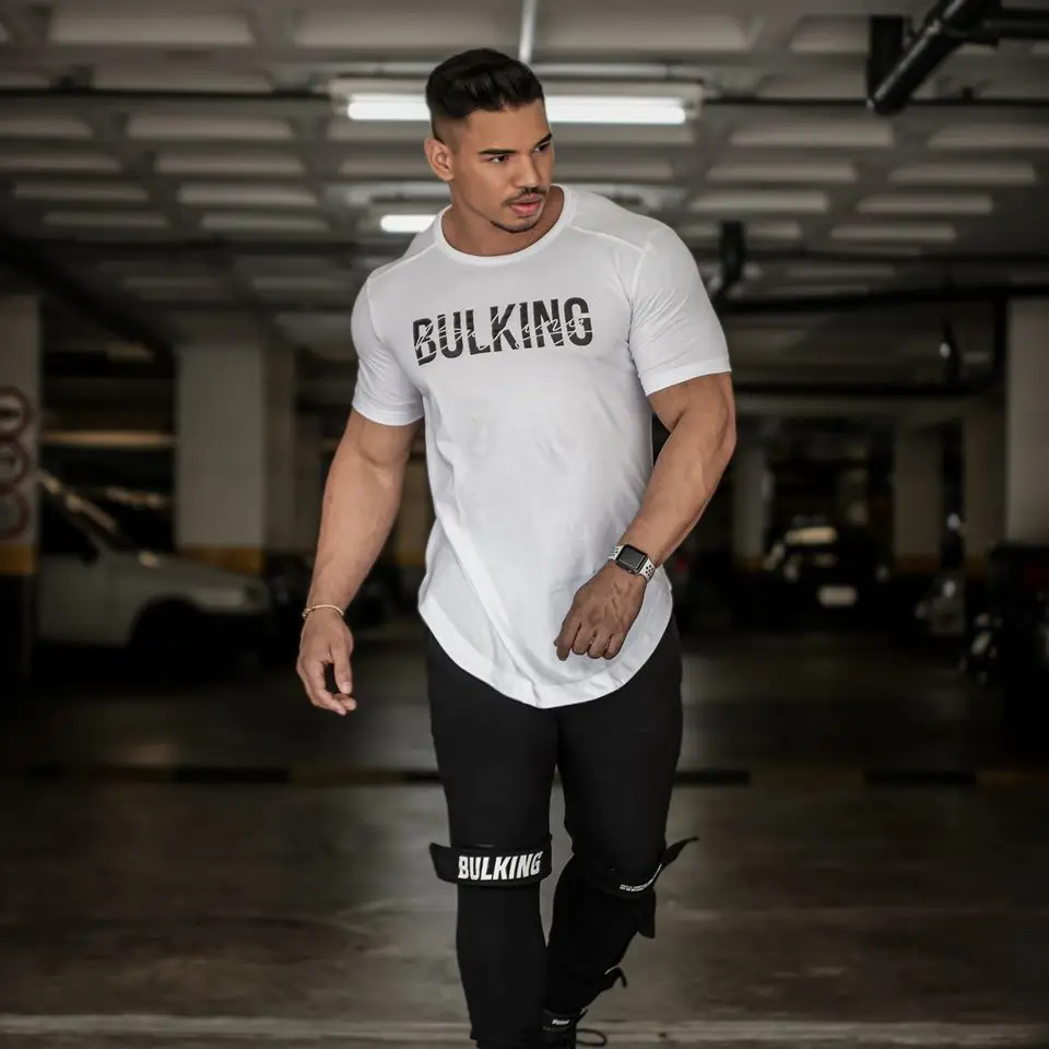 Модные новые мужские хлопковые спортивные штаны для бодибилдинга тренировок