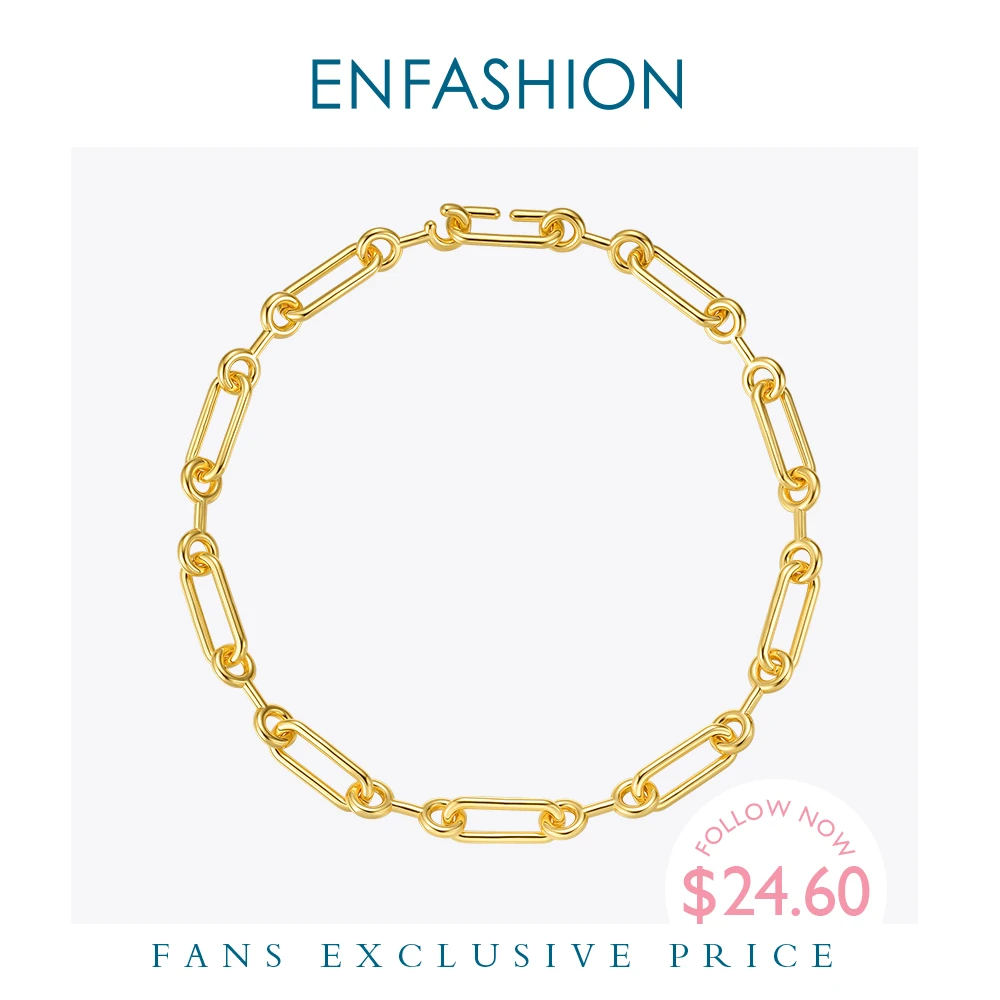 Модные ожерелья цепочки ENFASHION золотого цвета ожерелье чокер женская бижутерия 2020