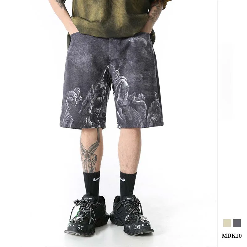 UNCLEDONJM мужские шорты с рисунком летние хлопковые Модные брендовые дышащие kanye