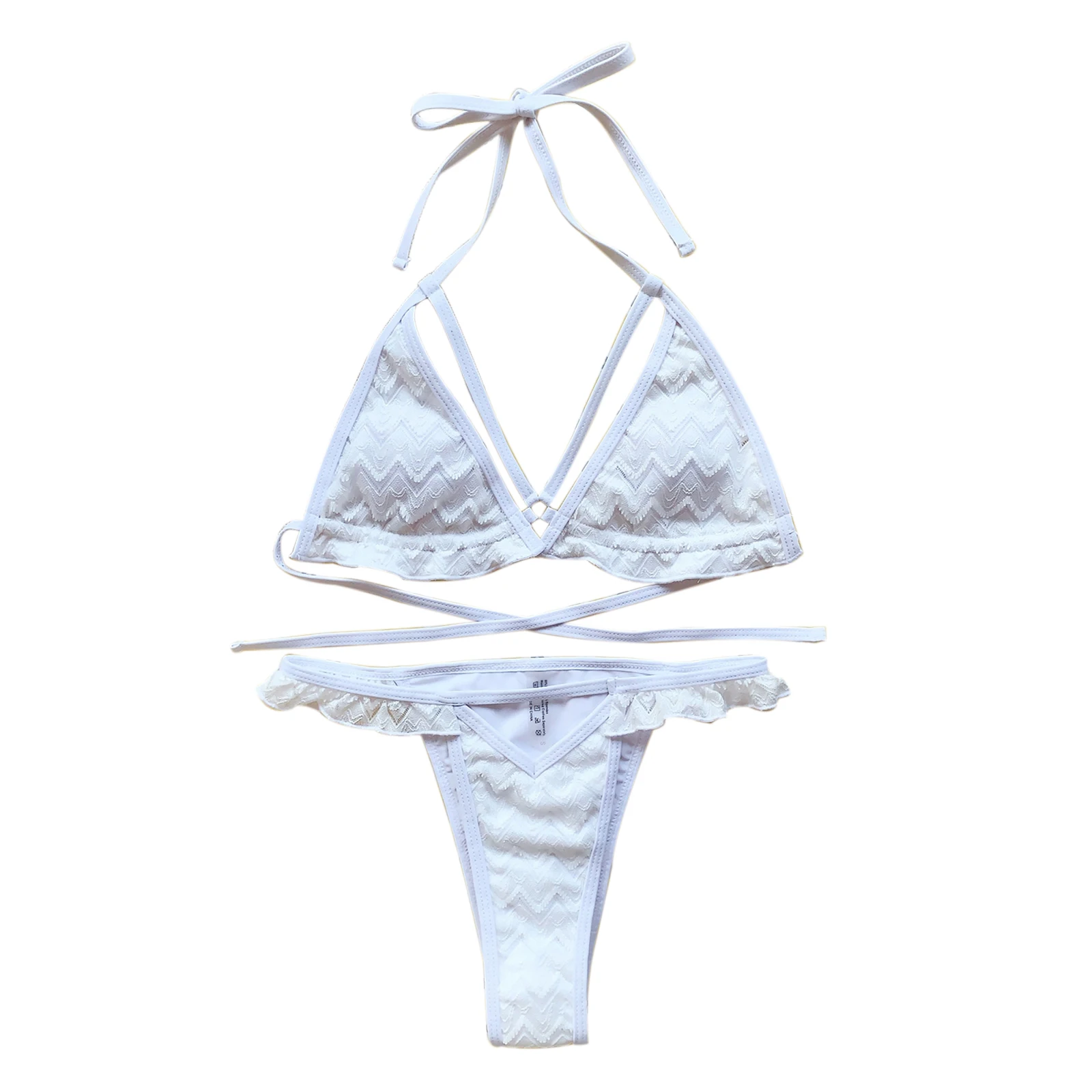 

New Sexy Halter Ruffles Bikinis Set Female Swimsuit Women Swimwear Two-pieces Bikini set Bather Bathing Suit Swimwear