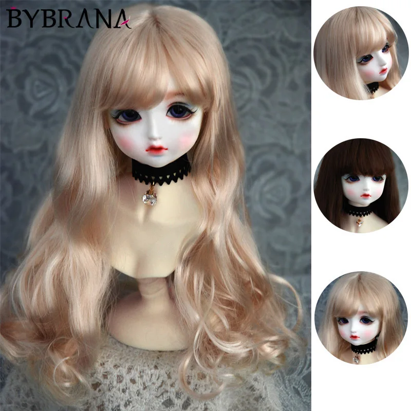 Bybrana Bjd парик для девочек 1/3 1/4 1/6 Sd кукла воздушная челка волнистые длинные