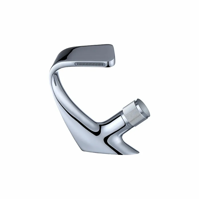 

Copper Black Washbasin Waterfall Faucet Hot and Cold Bathroom Light Luxury Basin Drop-in Sink Single Hole Basin Faucet