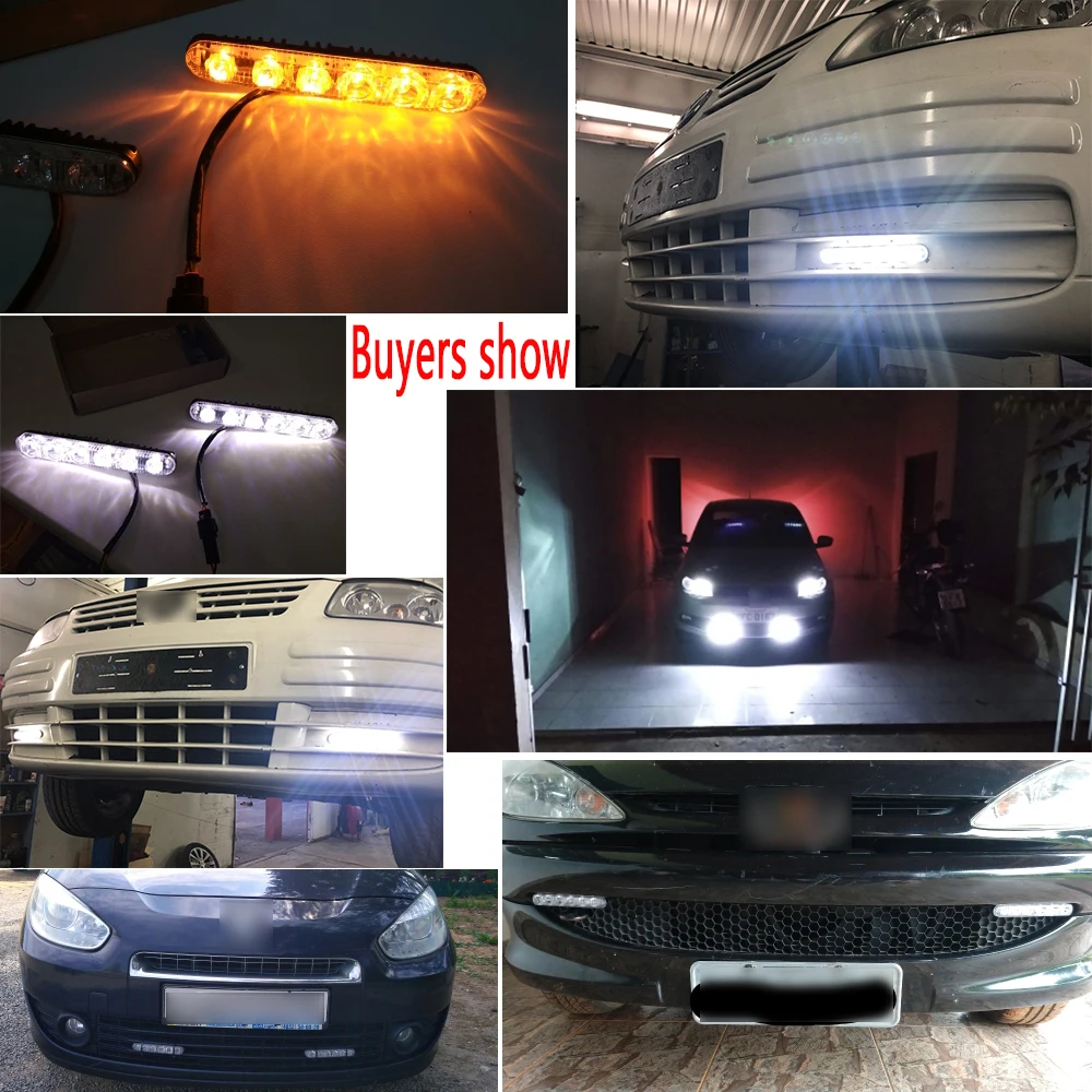 Светодиодные передние фары PMFC 2 шт. 12 В 6 светодиодов дневные ходовые огни