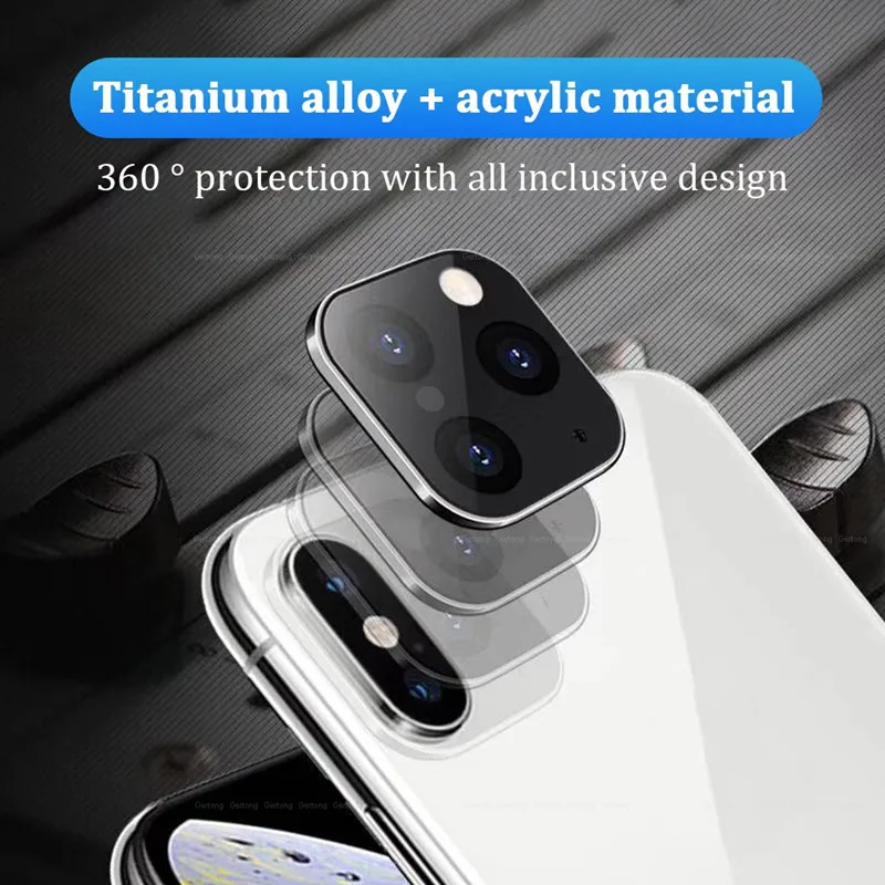 Camera Lens Cover Tempered Glass For iPhone X XS MAX Seconds Change 11 Pro Titanium Alloy Case Back | Мобильные телефоны и