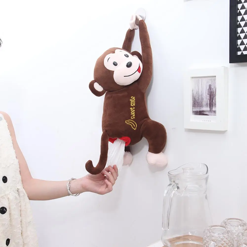 Милая обезьяна Портативная Домашняя тканевая коробка для офиса Авто Коробка