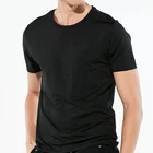 Мужская футболка из быстросохнущего шелка, однотонная, свободная, дышащая, с коротким рукавом, с круглым вырезом