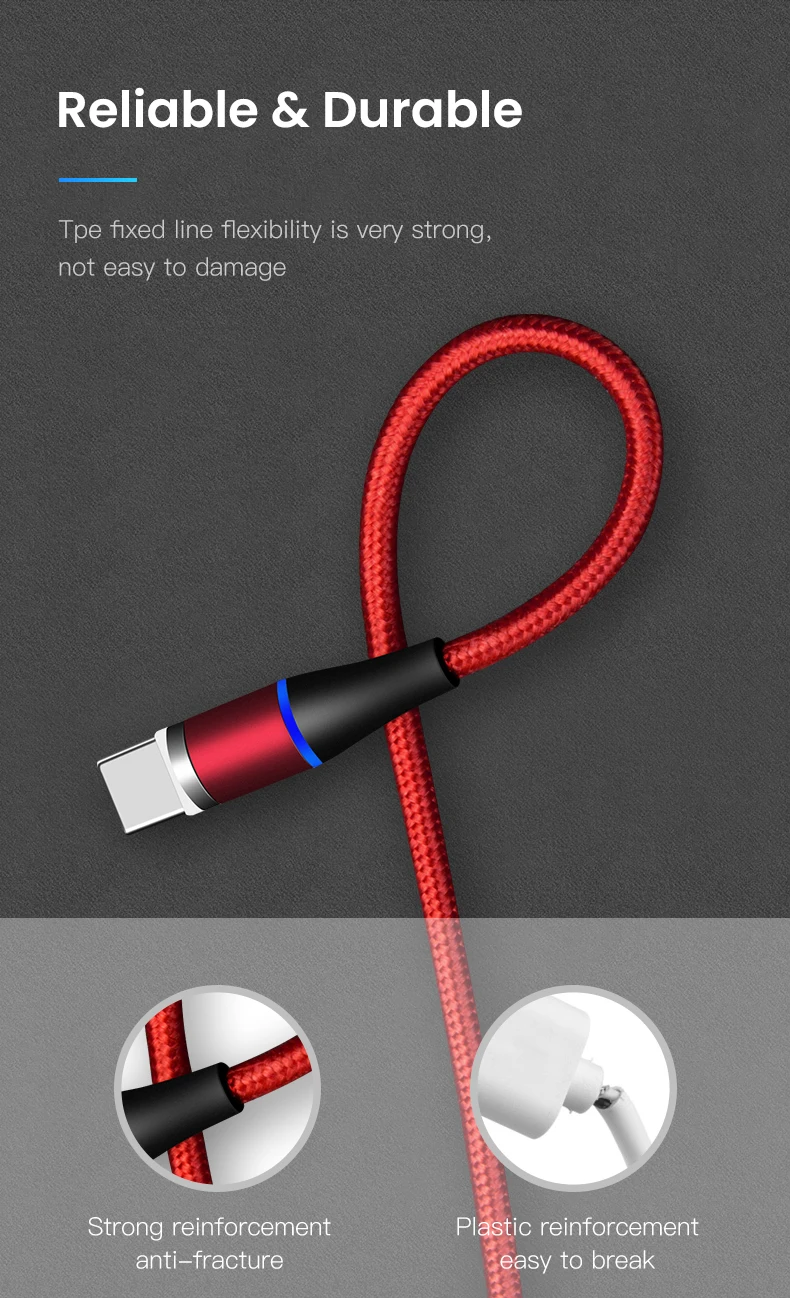 IONCT 3A Магнитный зарядный кабель для быстрой зарядки для iPhone Xiaomi samsung Android мобильный телефон магнит type C Micro USB кабель для передачи данных