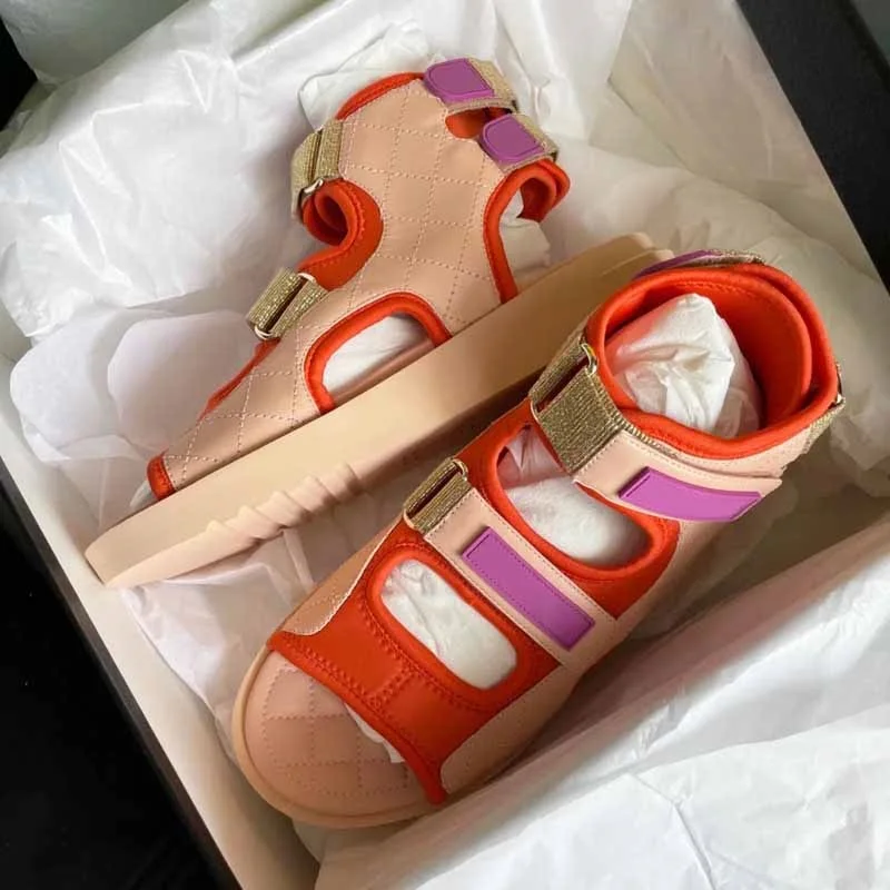 

Сандалии женские спортивные универсальные, босоножки на плоской подошве, Круглые, летняя модель, модные босоножки в римском стиле, 2021