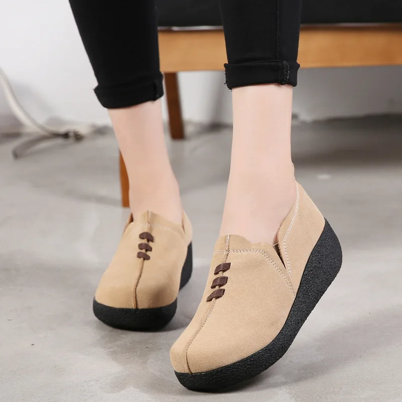 Woman Casual Shoes Flat Platform Spring Autumn Female Footwear Slip-on Loafers Thick Bottom Fashion Women Flats Dropshipping