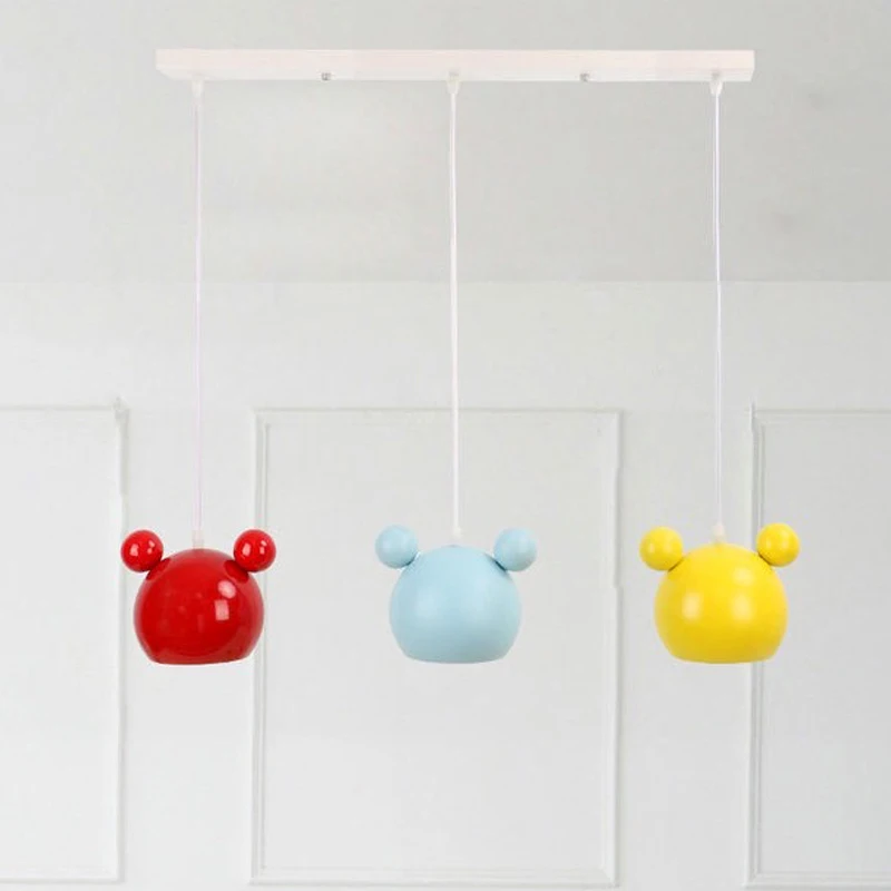 

Simple Nordic Mickey children's room creative cartoon princess boy girl bedroom macaron color small pendant lamp