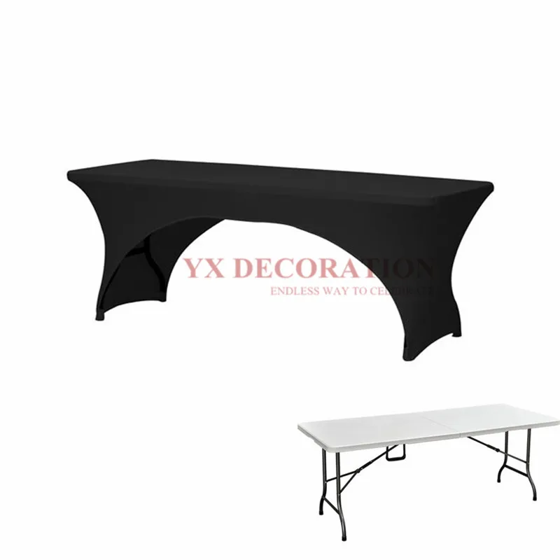 Cheap Price Two Side Open Stretch Spandex Table Cover Rectangle Lycra Home Kitchen Dining Linen Cloth Wedding Tablecloth | Дом и сад