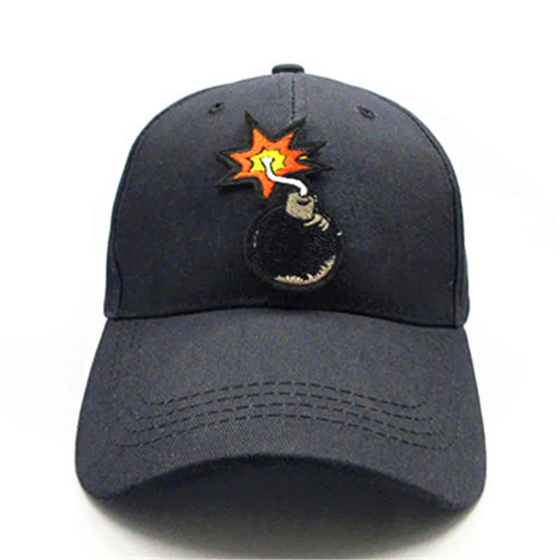

2021 Cartoon Bomb Embroidery Cotton Baseball Cap Hip-hop Cap Adjustable Snapback Hats for Men and Women 283