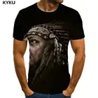 Футболка мужская с 3d-рисунком индейцев, Модная стильная тенниска в стиле аниме, майка в стиле Харадзюку, черная одежда, лето