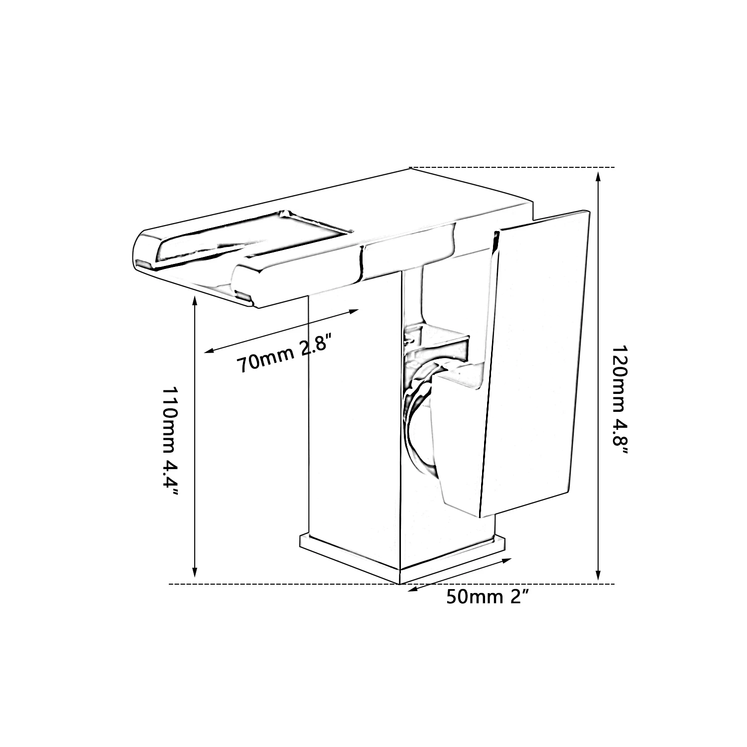 Светодиодный смеситель KEMAIDI для ванной комнаты кран Водопад умывальника