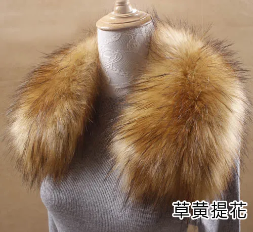 15 Qearlstar Women Scarf New Faux Fur Collar 55cm Women Children Jackets Coat Hood Fur Decor Shawl Soft Warm Luxury Scarves ZKG15 - Цвет: 15