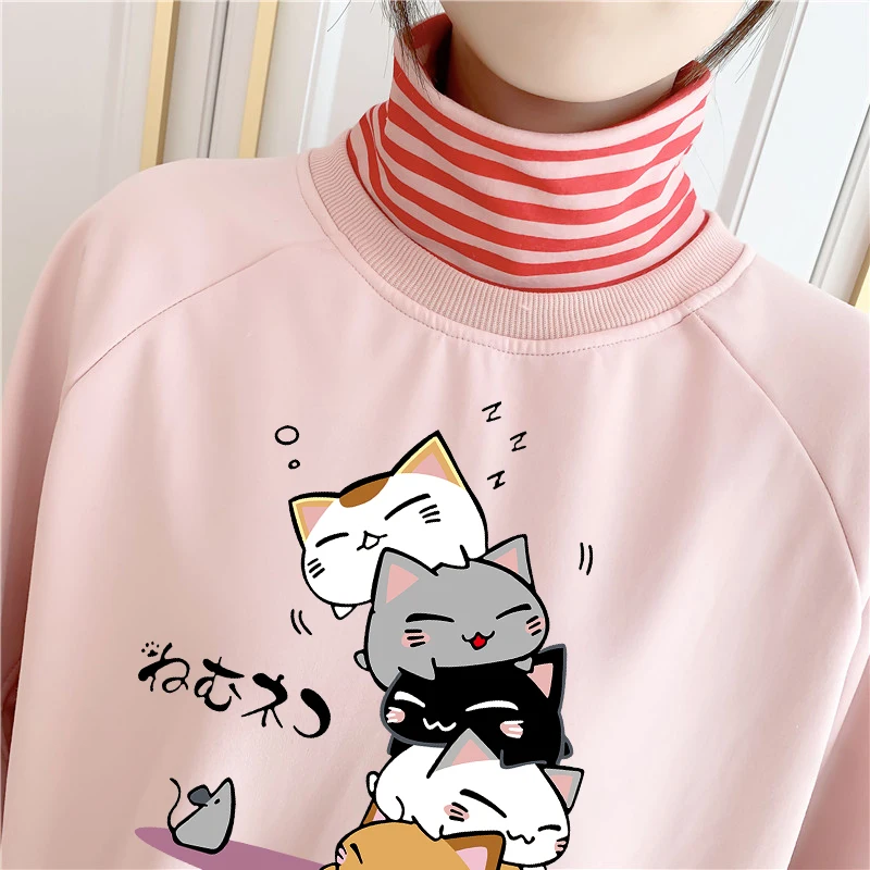 

Пуловер женский, с имитацией двух кошек, Осень-зима, 2021