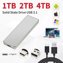 4TB SSD External Portable Solid State Hard Drive USB 3.1 Typc-C High Speed Storage For Android IOS Windows iPad Tablet Laptob