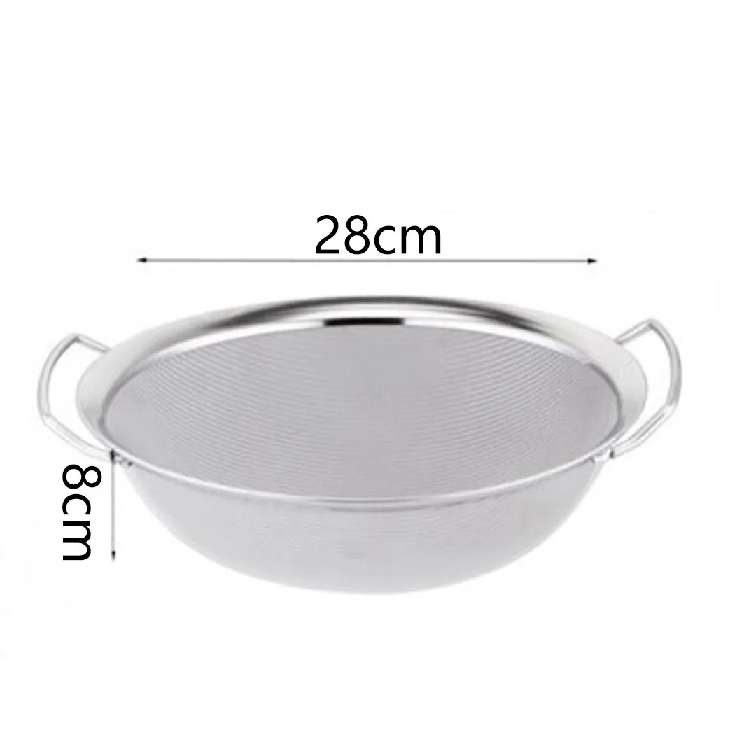 

Stainless Steel Mesh Strainer Kitchen Colander Fine Bowl Drainer Vegetable Sieve