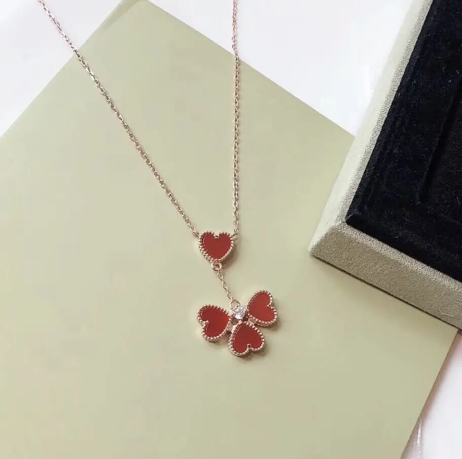 

925 sterling silver necklace personality fashion style heart-shaped four-leaf clover shape new girlfriend gift hot
