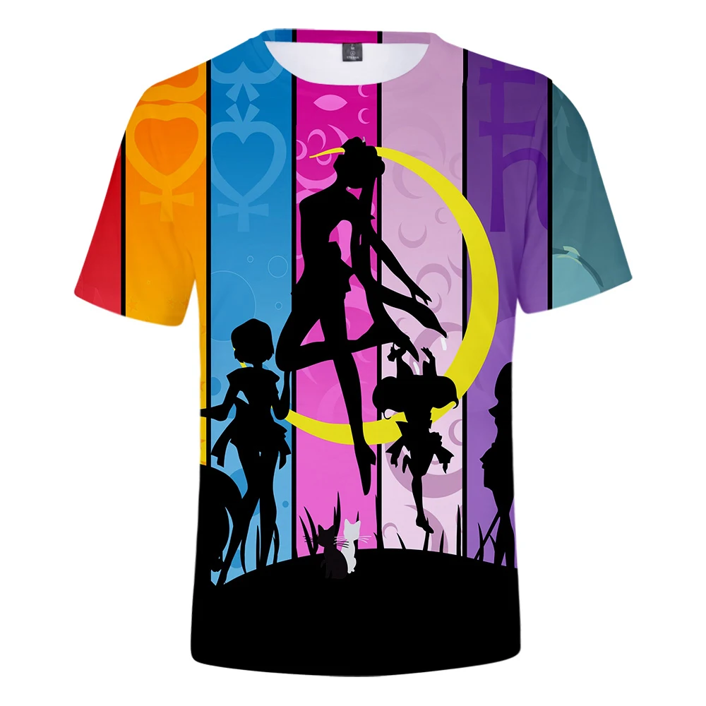 

2019 New Sailor Moon 3D T shirt Women Japanese cartoon water ice month hare Summer Boy's/Girl's Fashion Sailor Moon 3D T-shirt