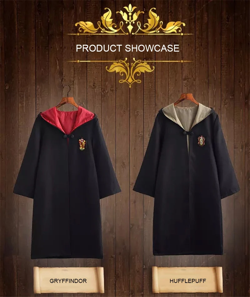 Robe Cape Cloak With Tie Scarf Wand Potter Glasses Ravenclaw Gryffindor Hufflepuff Slytherin Costume Adult Potter Cosplay