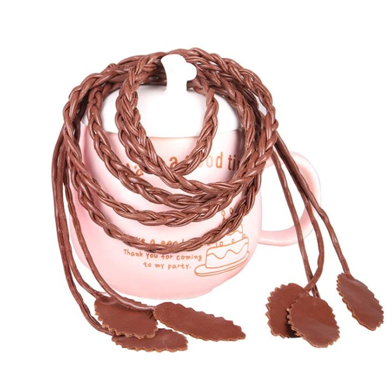 

Fashion Women Solid Color Braided Leaf Belt 2021 New Boho Girls Thin Waist Rope Knit Belts For Dress Waistbands Accessories